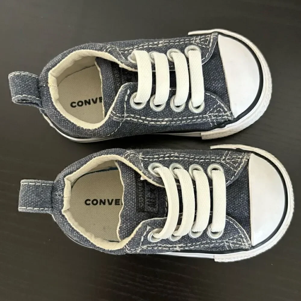 Converse All Star Toddelr Slip On Sneakers Storm Blue Size 5 infant